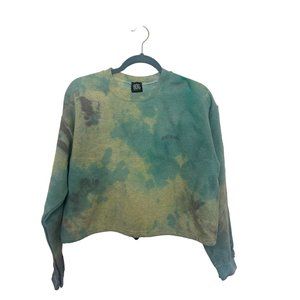 BDG Urban Outfitters Green Tie Dye Bubble Hem Womens Sweatshirt